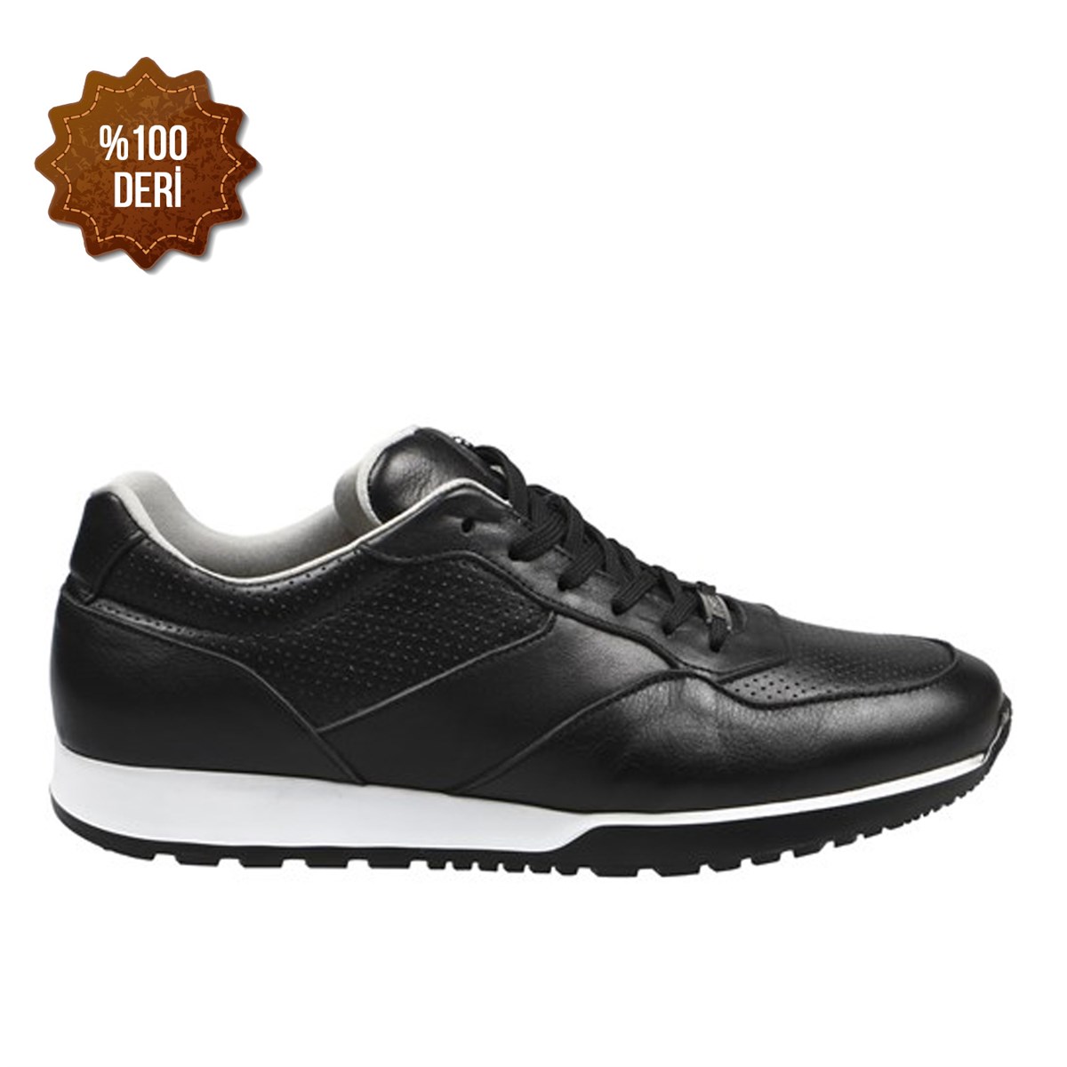 Siyah Deri Spor Ayakkabı